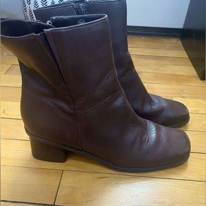 Brown Square Toe Boots